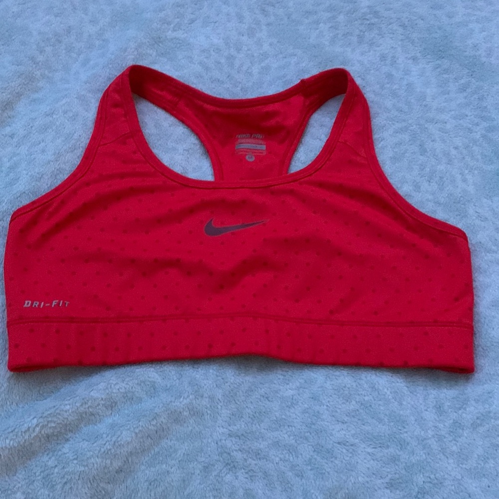 Red Nike sports bra